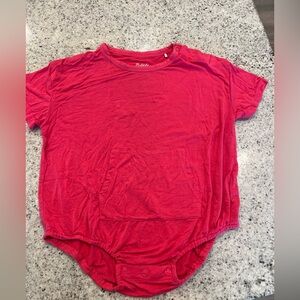 Bamboo toddler girl bubble romper outfit pink 18-24 months